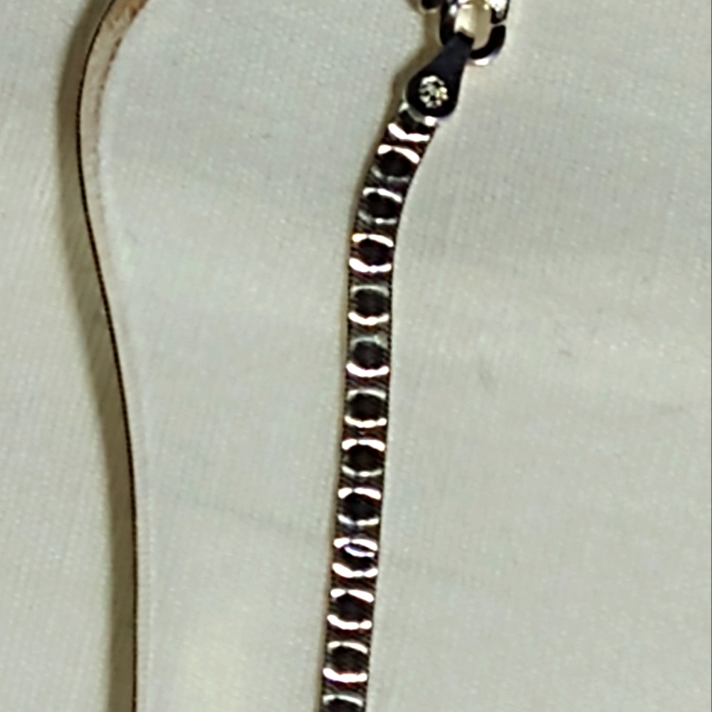 2-SIDED, 🦌ITALIAN STERLING. 💎 DIAMOND CUT, & HERRINGBONE 18 IN. NECKLACE.